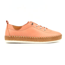 Load image into Gallery viewer, Lunar - Evie Leather Plimsoll in Coral