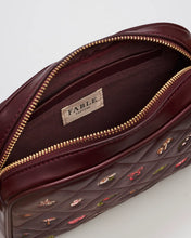 Load image into Gallery viewer, Fable - Alice Orla Embroidered Quilted Camera Bag in Burgundy