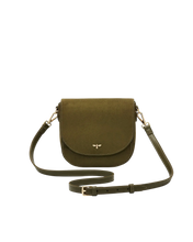 Load image into Gallery viewer, Fable - Beth Suedette Saddle Bag in Khaki