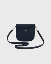 Load image into Gallery viewer, Fable - Beth Floral Applique Suedette Saddle Bag in Navy