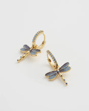 Load image into Gallery viewer, Fable - Dragonfly Crystal Huggie Earrings