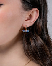 Load image into Gallery viewer, Fable - Dragonfly Crystal Huggie Earrings