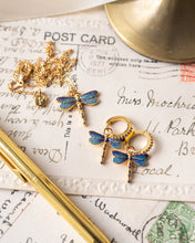 Load image into Gallery viewer, Fable - Dragonfly Crystal Huggie Earrings