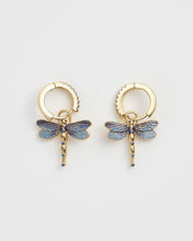 Load image into Gallery viewer, Fable - Dragonfly Crystal Huggie Earrings