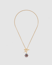 Load image into Gallery viewer, Fable - Gold Pansy Pearl Toggle Necklace