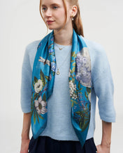 Load image into Gallery viewer, Fable - Midnight Garden Square Scarf in Teal