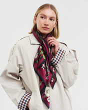 Load image into Gallery viewer, Fable - Orla Narrative Square Scarf in Burgundy