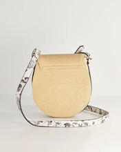 Load image into Gallery viewer, Fable - Tree of Life Raffia Saddle Bag - Monochrome