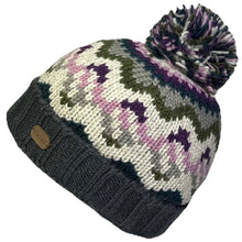 Load image into Gallery viewer, Kusan - PK2256 Bobble Hat Turn Up - Green Charcoal