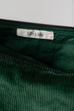 Load image into Gallery viewer, Lily & Me - Cord Crossbody Bag in Pine Green