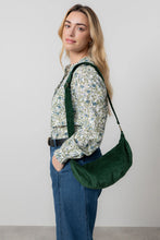 Load image into Gallery viewer, Lily & Me - Cord Crossbody Bag in Pine Green