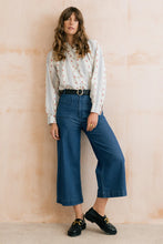 Load image into Gallery viewer, Lily & Me - Flora Embroidered Stripe Blouse in Ecru