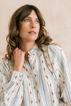Load image into Gallery viewer, Lily & Me - Flora Embroidered Stripe Blouse in Ecru