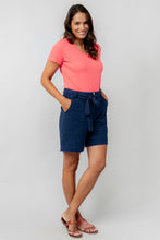 Load image into Gallery viewer, Lily & Me - Naomi Linen Shorts in Navy