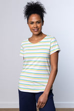 Load image into Gallery viewer, Lily & Me - New Tee Colour Stripe - White/Lavender