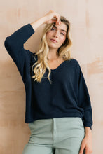 Load image into Gallery viewer, Lily & Me - Rewilding Batwing Jumper in Navy