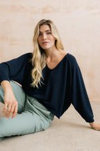 Load image into Gallery viewer, Lily & Me - Rewilding Batwing Jumper in Navy