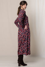 Load image into Gallery viewer, Lily & Me - Seasons Dress Floral Ikat - Mulberry