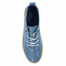 Load image into Gallery viewer, Lunar - Evie Leather Plimsoll in Mid Blue