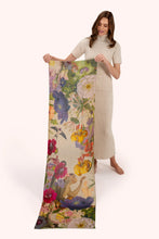 Load image into Gallery viewer, Powder - Autumn Posy Wool Wrap Scarf in Cream