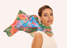 Load image into Gallery viewer, Powder - Cotton Scarf in Folky Floral Cornflower