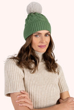 Load image into Gallery viewer, Powder - Elise Bobble Hat in Sage/Cream