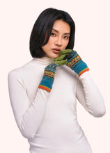 Load image into Gallery viewer, Powder - Fair Isle Gloves in Teal Mix