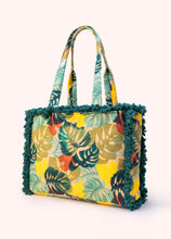 Load image into Gallery viewer, Powder - Fringed Box Tote in Exotic Leaves