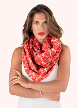Load image into Gallery viewer, Powder - Infinity Scarf in Rouge Palms
