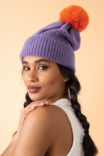 Load image into Gallery viewer, Powder - Ingrid Bobble Hat - Lavender Tangerine