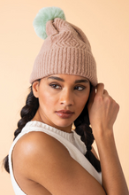 Load image into Gallery viewer, Powder - Ingrid Bobble Hat - Taupe Aqua
