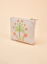 Load image into Gallery viewer, Powder - Mini Jute Zip Pouch - Paradise Palms