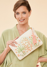 Load image into Gallery viewer, Powder - Jute Zip Pouch - Paradise Palms