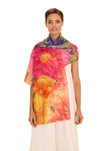 Load image into Gallery viewer, Powder - Linen/Cotton Mix Scarf in Bountiful Blooms