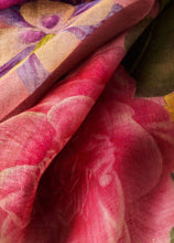 Load image into Gallery viewer, Powder - Linen Cotton Mix Scarf in Floral Study Petal