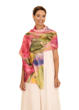 Load image into Gallery viewer, Powder - Linen Cotton Mix Scarf in Floral Study Petal