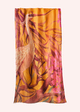 Load image into Gallery viewer, Powder - Linen/Cotton Mix Scarf in Oriental Crane