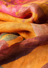Load image into Gallery viewer, Powder - Linen/Cotton Mix Scarf in Oriental Crane