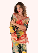 Load image into Gallery viewer, Powder - Linen/Cotton Scarf in Exotic Leaves