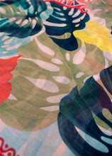Load image into Gallery viewer, Powder - Linen/Cotton Scarf in Exotic Leaves