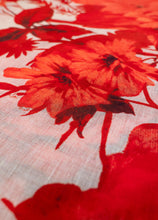 Load image into Gallery viewer, Powder - Linen/Cotton Scarf in Rouge Blooms
