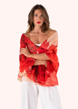 Load image into Gallery viewer, Powder - Linen/Cotton Scarf in Rouge Blooms