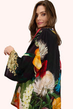 Load image into Gallery viewer, Powder - Opulent Florals Mid-Length Kimono in Chocolate