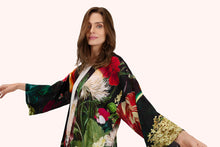 Load image into Gallery viewer, Powder - Opulent Florals Mid-Length Kimono in Chocolate