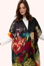 Load image into Gallery viewer, Powder - Opulent Florals Wool Wraparound in Chocolate