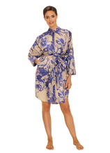 Load image into Gallery viewer, Powder - Oversized Shirt Dress in China Blue Blooms