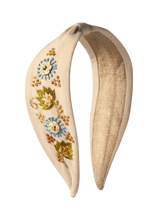 Load image into Gallery viewer, Powder - Perfect Posie Embroidered Headband in Coconut