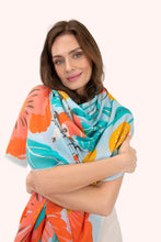Load image into Gallery viewer, Powder - Polyester Printed Scarf in Lovebirds In A Poppy Field