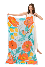 Load image into Gallery viewer, Powder - Polyester Printed Scarf in Lovebirds In A Poppy Field