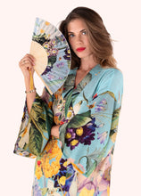 Load image into Gallery viewer, Powder - Satin Hand Fan in Spring Flora